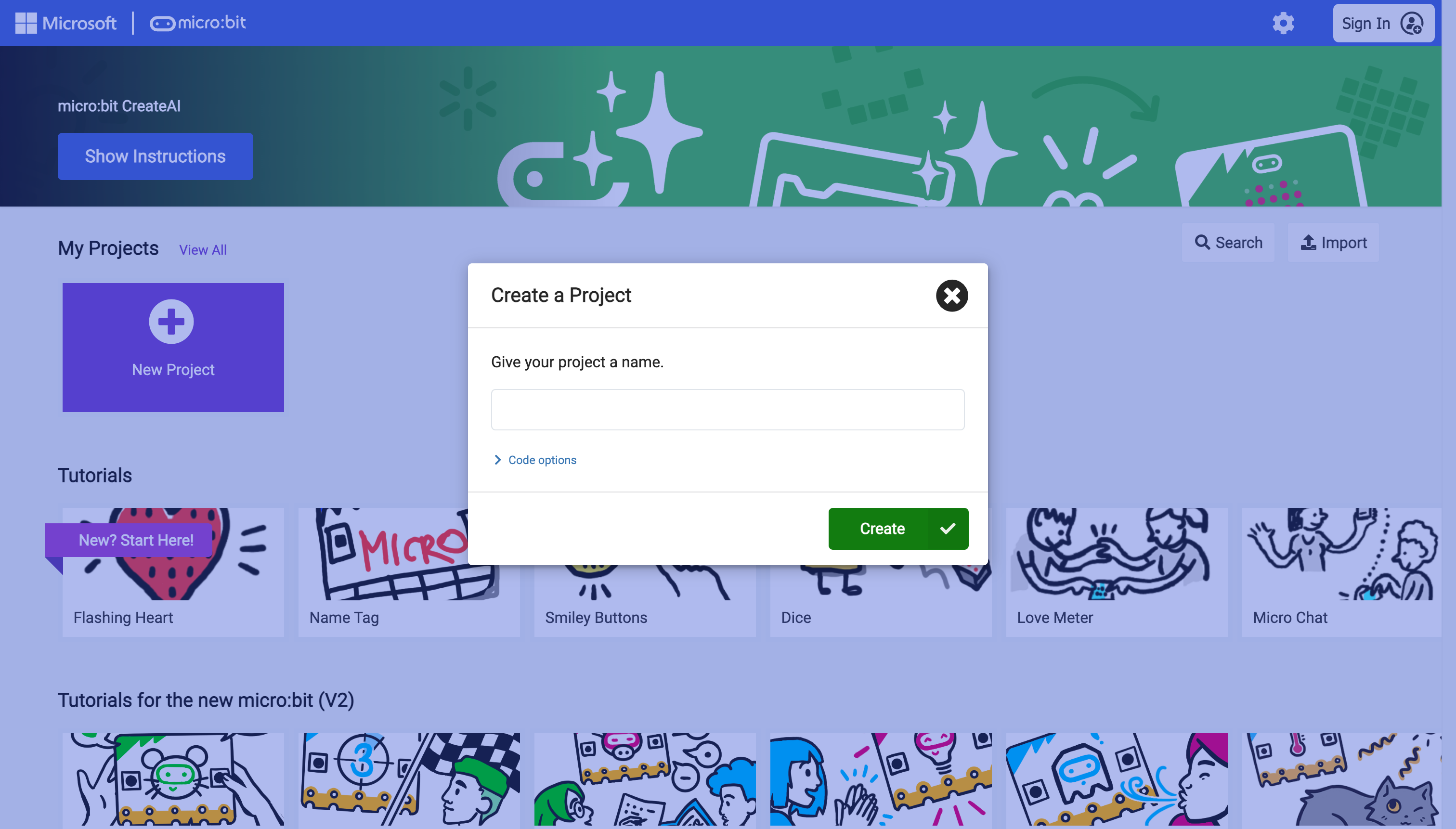 Creating a Program, asking to name it 
