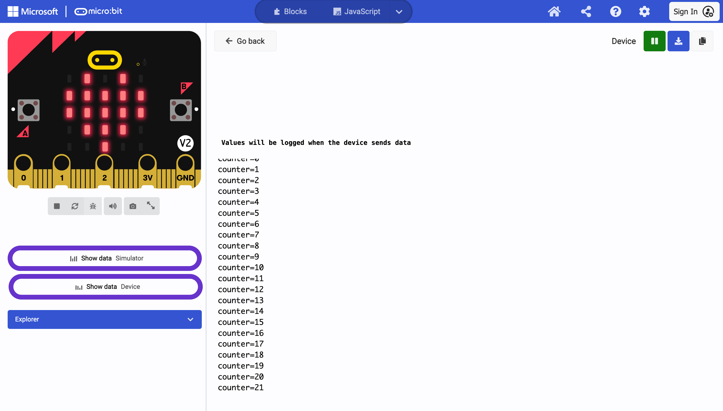 Showing Serial Message Output
